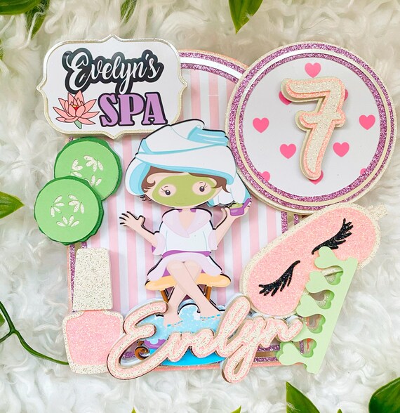 3D Spa pamper cake topper- pamper party- girl cake topper- fashion cake topper personalised cake topper