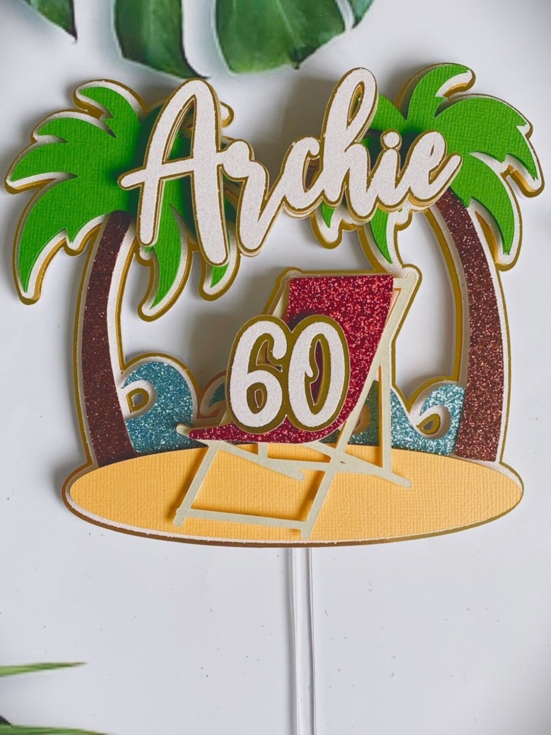 Beach Theme Tropical Cake Topper Adult Topper Kids Topper - Etsy