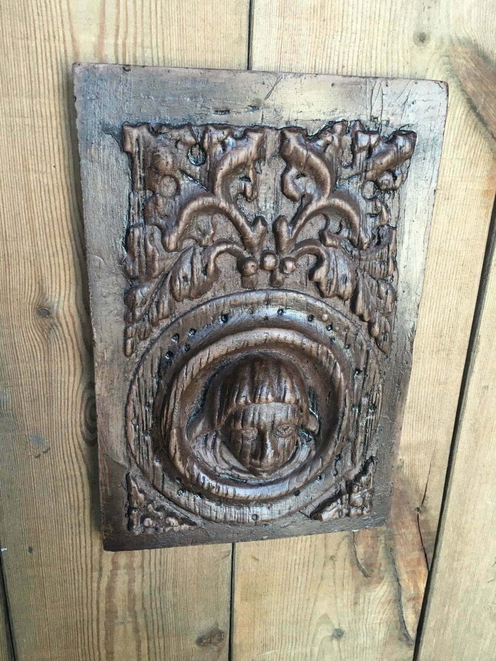 Gothic Style wall mounted decoration plaque oak effect panels Etsy