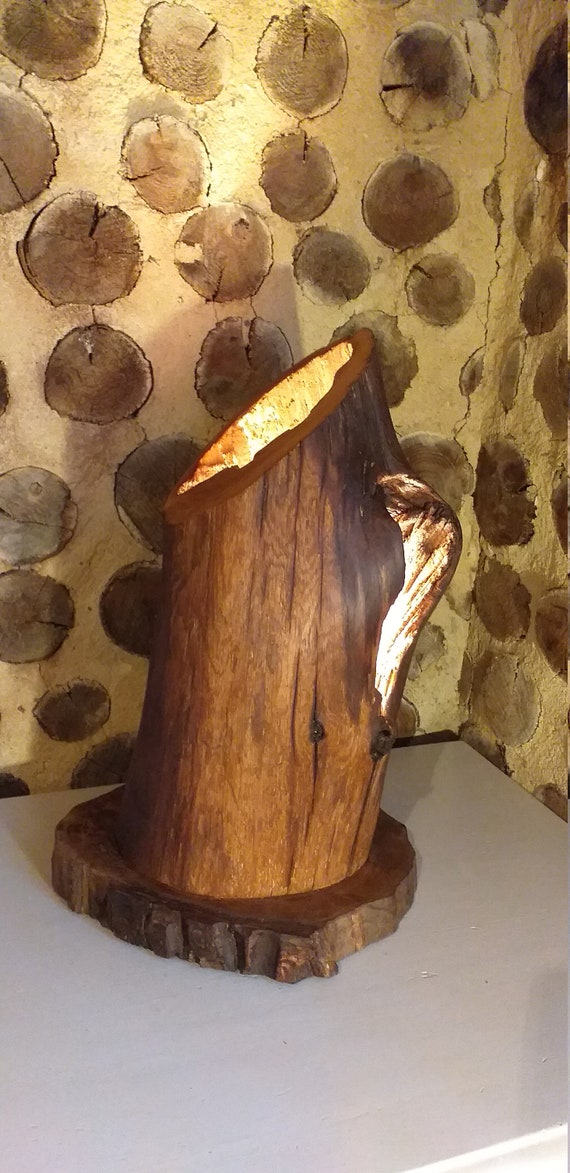 Natural Wood Large chestnut lamp