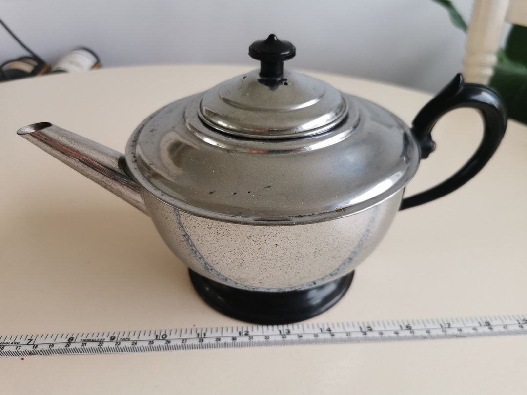 Vintage Art Deco Chrome Teapot Circa 1930's Bakelite Etsy