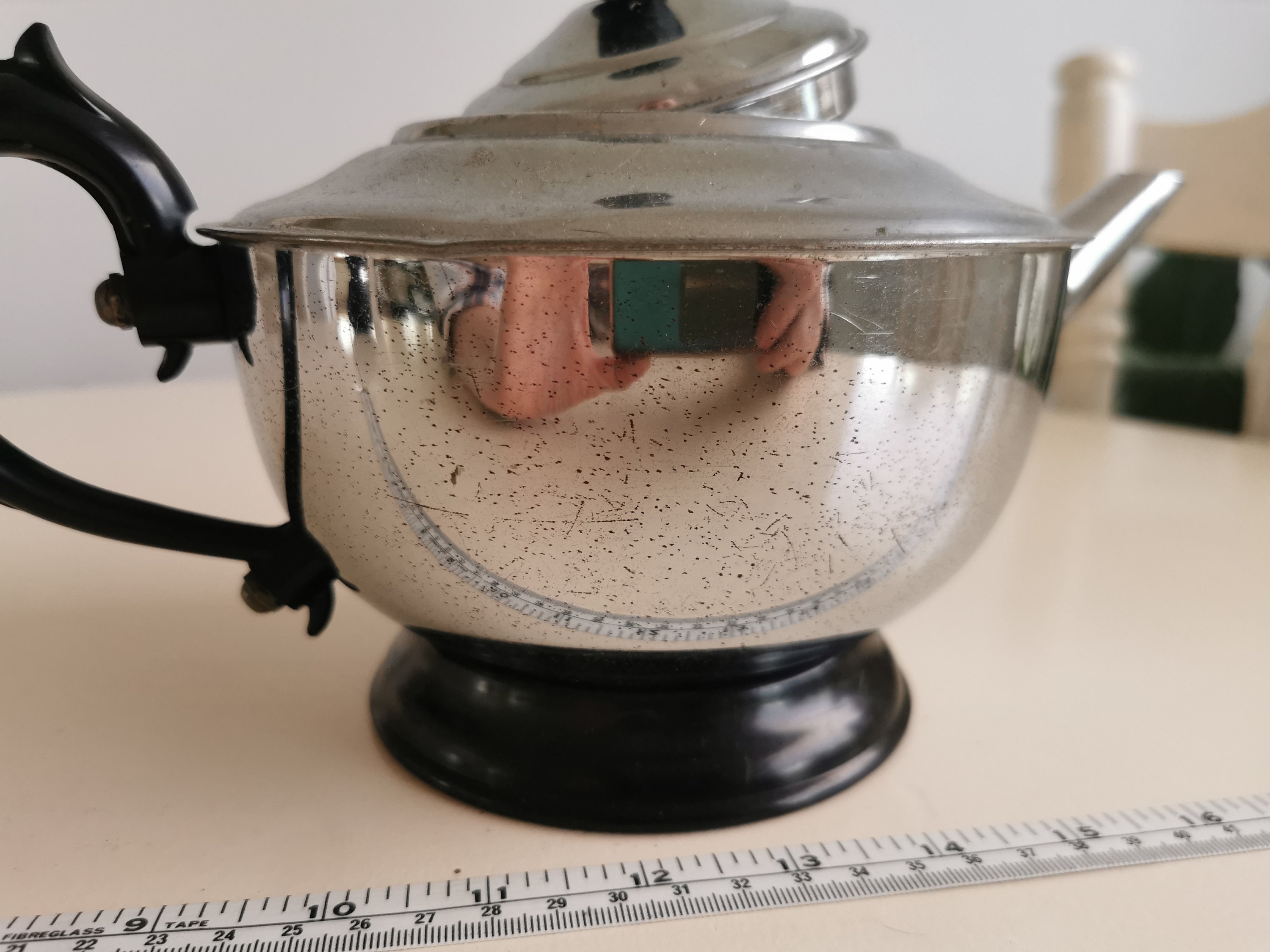 Vintage Art Deco Chrome Teapot Circa 1930's Bakelite Etsy