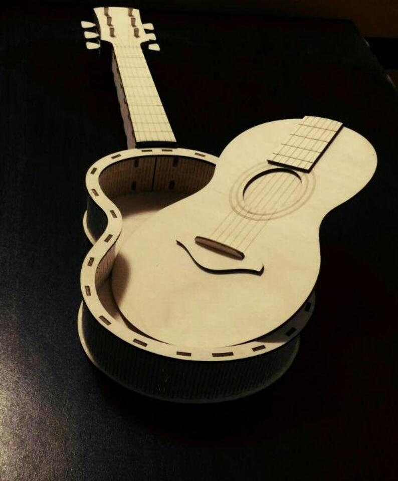 Guitar with a secret.Laser cut files SVG DXF CDR vector plans Etsy