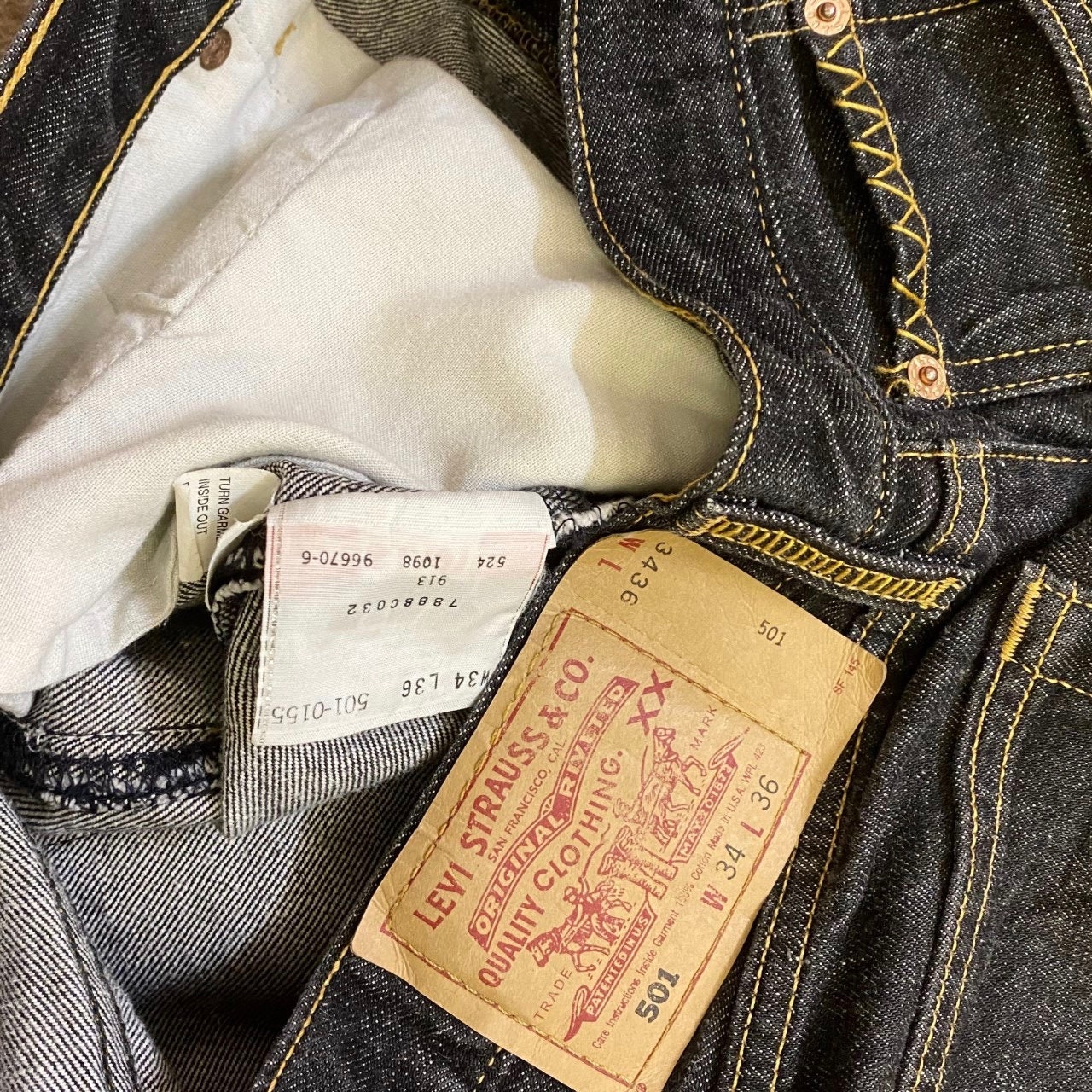 Levi's 501 W34 L36 customized jeans , patchwork jeans, hand