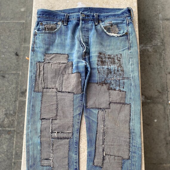 Levi's 501 W34 L32 Customized Jeans Distressed Jeans | Etsy