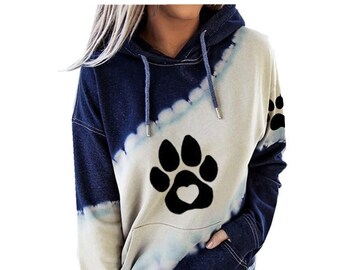 paw print zip up hoodie