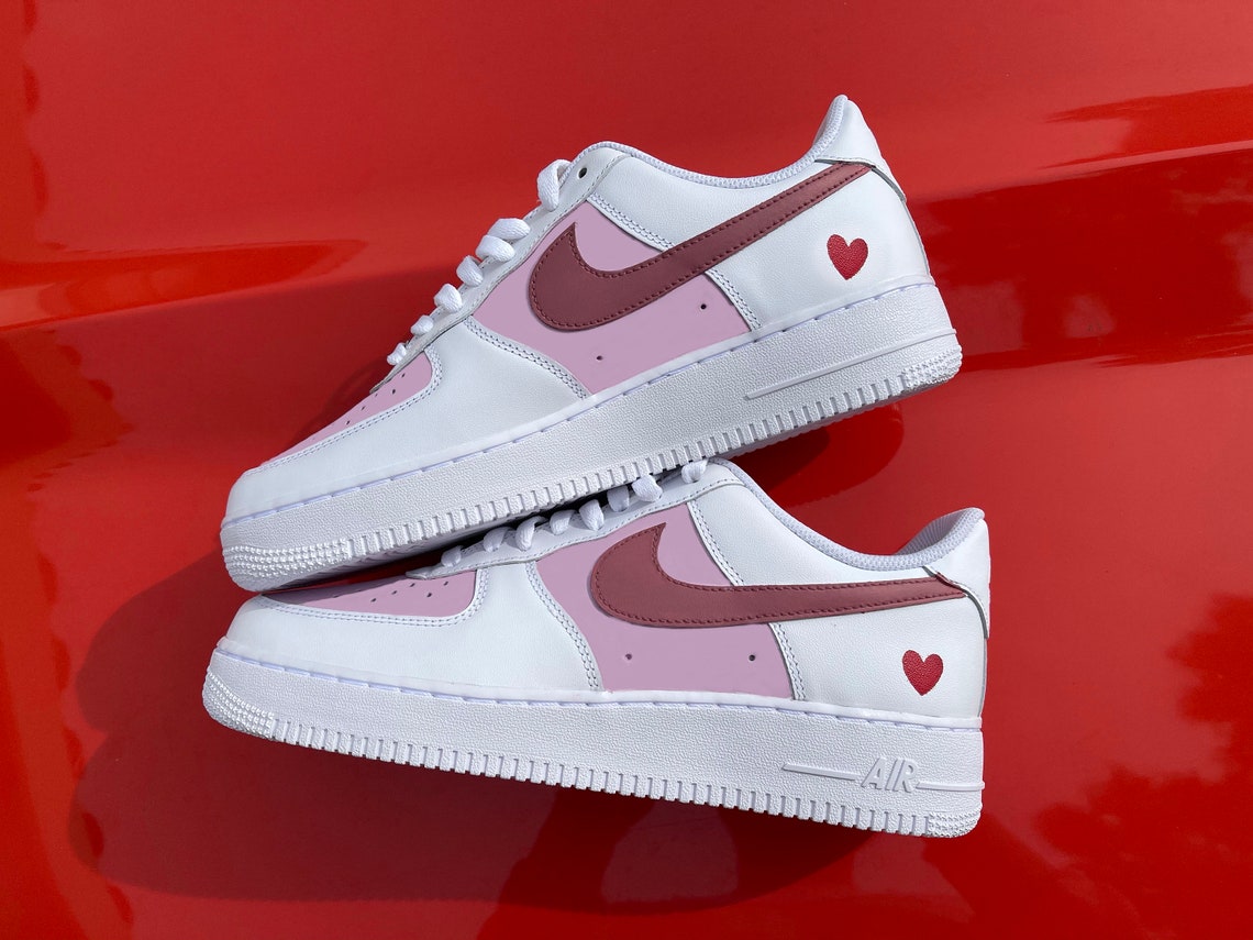 Pink Airforce 1 Nike Airforce 1Valentines Airforce 1 Heart | Etsy