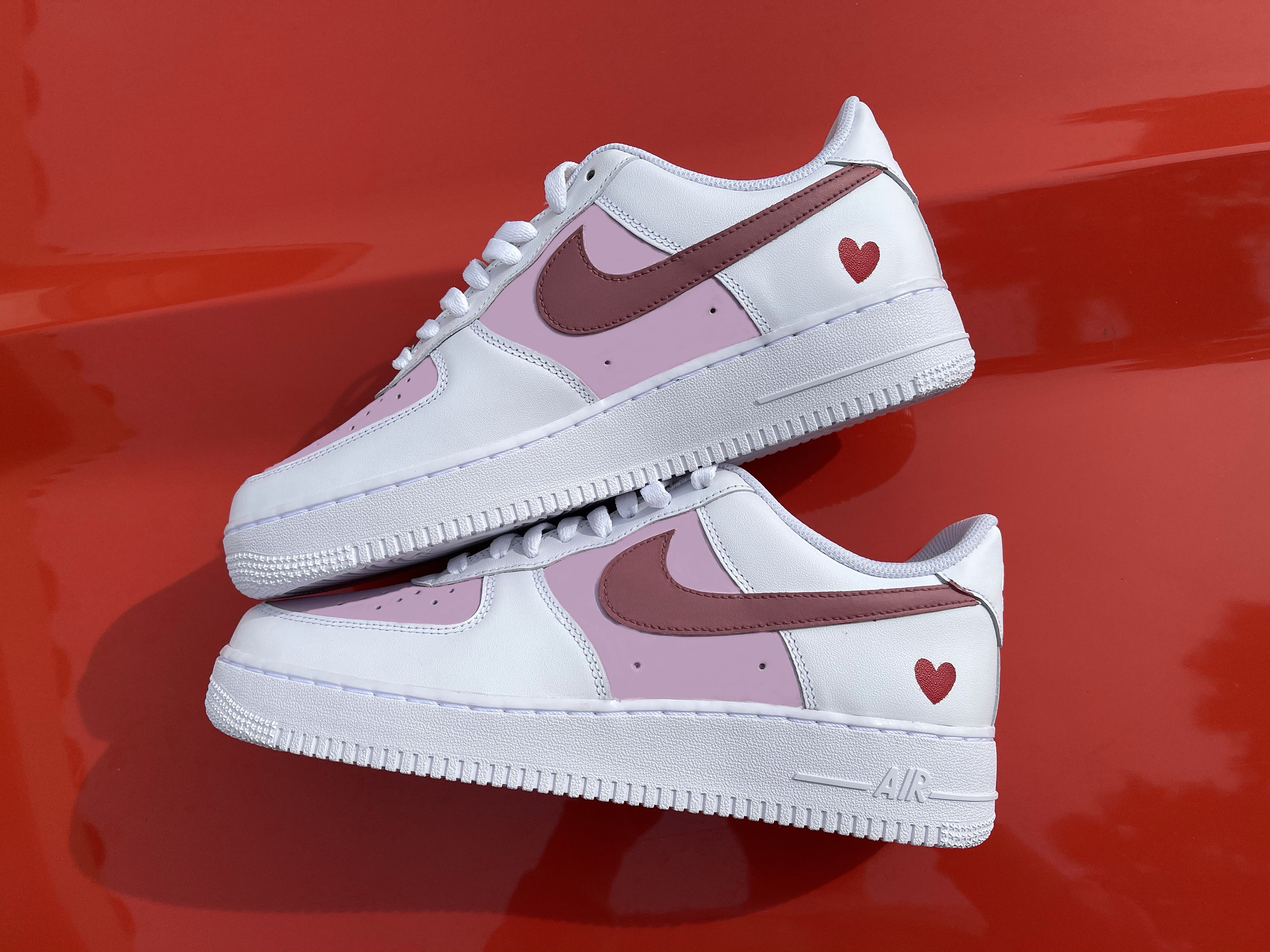 Pink Airforce 1 Nike Airforce 1Valentines Airforce 1 Heart | Etsy