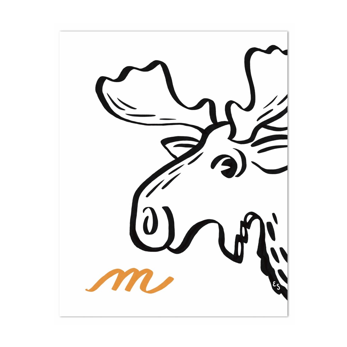 M is for Moose Downloadable Print. Modern Minimalist | Etsy