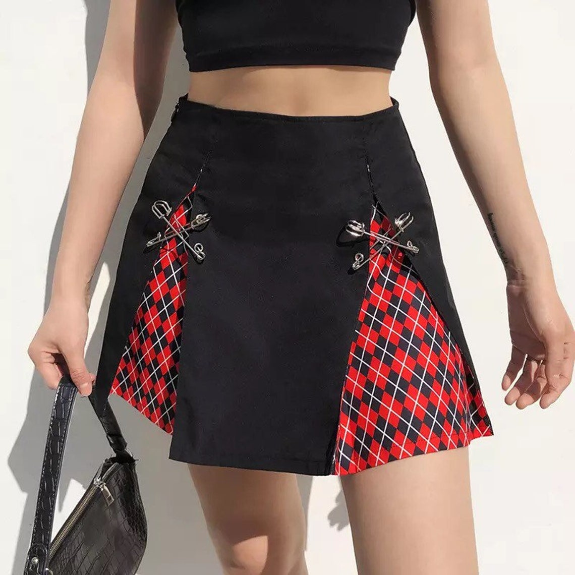 Printed Y2K Skirts High Waist Pleated Skirts Retro Women Etsy
