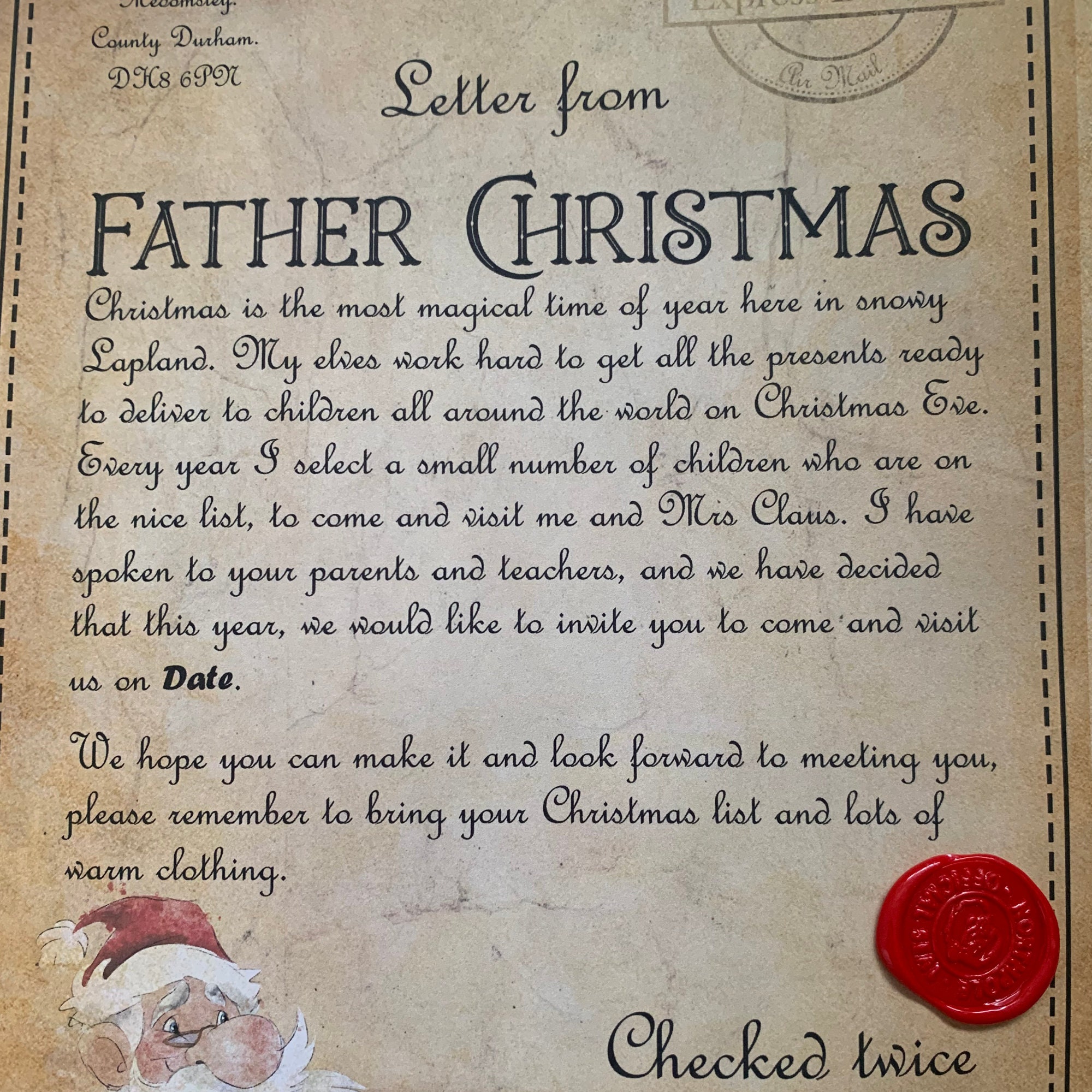 Personalised Lapland Invitation From Santa Santa's Invite Etsy UK