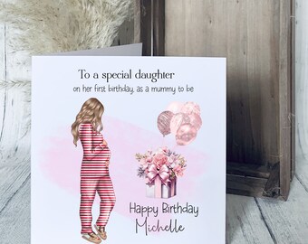 Personalised Mummy to Be Birthday Card; Birthday Pregnancy Card; Mummy to Be;  Pregnant Lady Birthday Card; First Birthday as a Mummy to Be