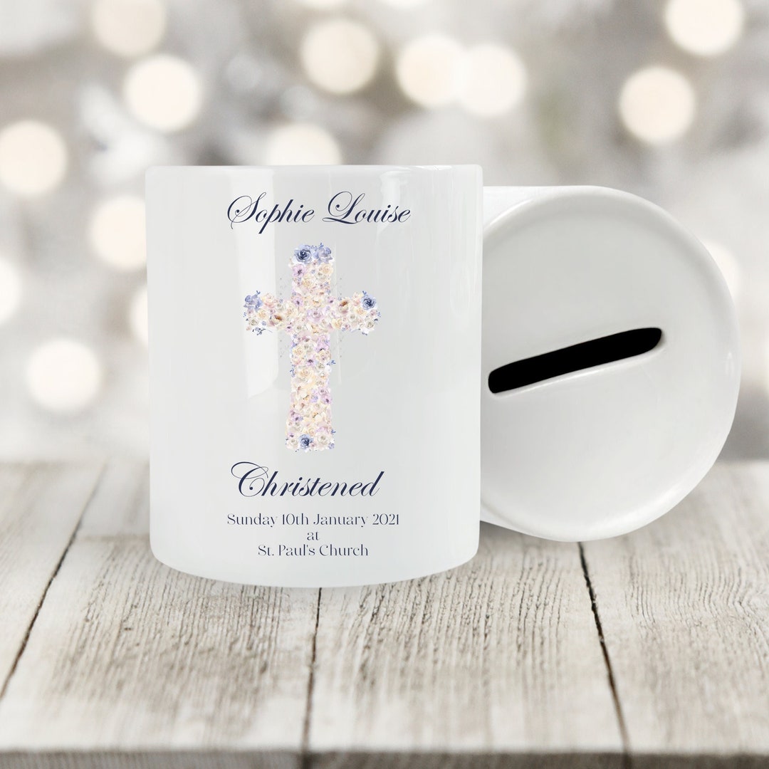 Personalised Christening Money Box Christening Gift Baptism Gift Gift