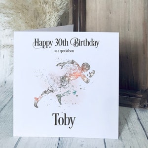 Personalised Male Running Birthday Card | Fitness Man Birthday Card | Jogger Birthday Card for a Male | Birthday Card Son, Grandson, Brother