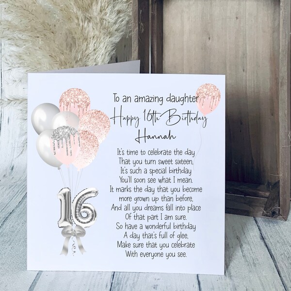 Katie Doodle - Cute, 16th Birthday Card, (Handmade In USA