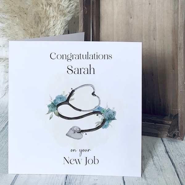 Personalised congratulations card for a Nurse, Doctor, Midwife, Paramedic, Health Worker