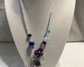 Collana multicolore in vetro da 17" con estensione da 1"