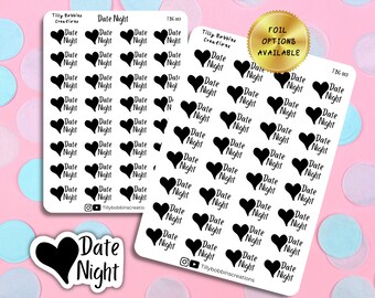 Date Night planner stickers/ functional planner stickers /  foiled planner stickers / cute planner stickers (003)