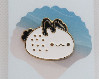 Kawaii Catfish Enamel Pin: Black and White Fish Lapel Pin
