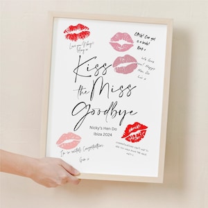 Kiss The Miss Goodbye Spiel Gästebuch | Sofortdownload | Brautparty Geschenk | Personalisierte Braut Geschenk | Benutzerdefinierte Andenken | Henne Party