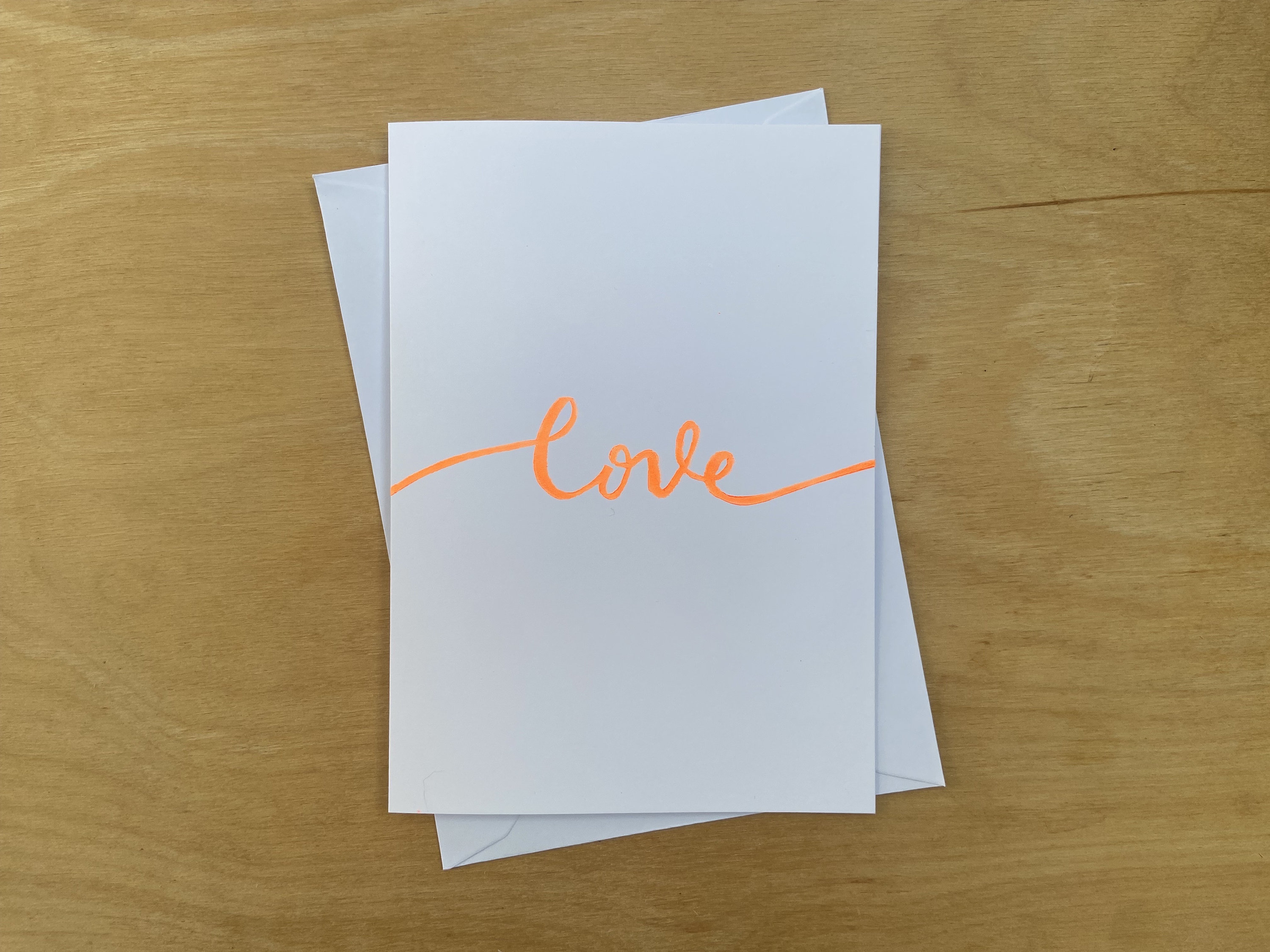 Valentines Day Card Love Neon Love Linocut Handmade Greeting Card for ...