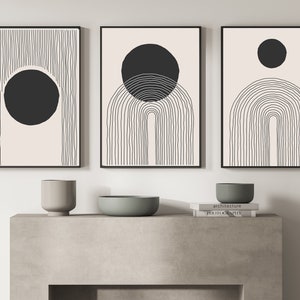 Abstract Black Dot minimalist Art Prints | Set of 3 Prints |Framed Prints | minimalist| Home Decor |Wall Art | Abstract Art |