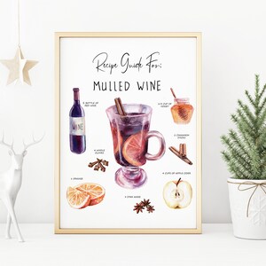 Przepis na grzane wino | Podstawowy przewodnik | Wydruk w ramie | Menu grzanego wina | Przewodnik po grzanym winie | Wydruk kuchenny | Wydruk świąteczny