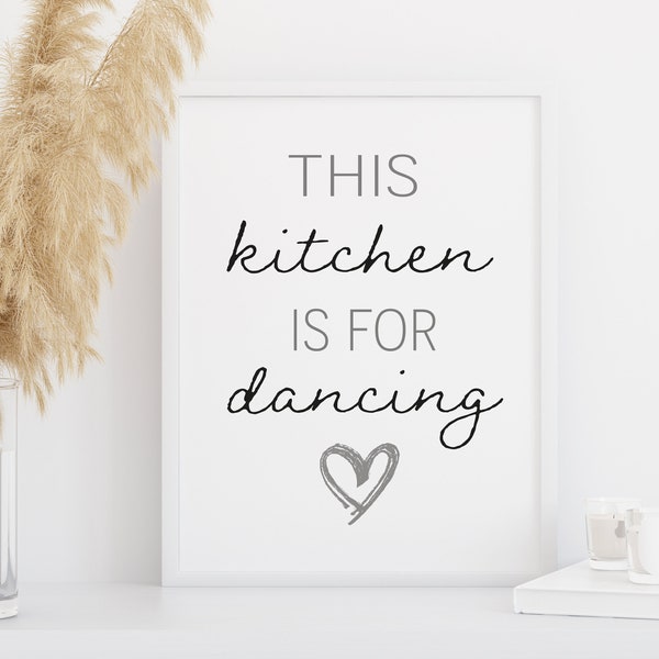 This Kitchen Is For Dancing | Framed Print | Kitchen Print | Wall Decor | Wall Art | Quote Print |