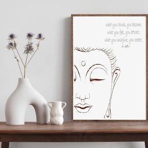 Buddha Wall Art | Framed Print | Buddha Quote  |Wall Art| Home Decor|Bedroom Print| Home Print| Affirmations |Inspirational | Hallway Print
