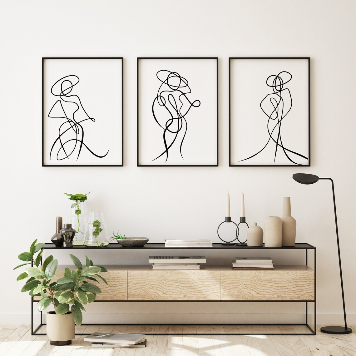 Line Art Women Prints set of 3 Prints framed Prints | Etsy
