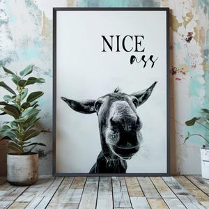 Schöner Esel Badezimmer Druck | Gerahmter Druck | Esel | Lustiger Druck | Wandkunst | Wohnkultur | Drucke | Schöner Hintern| Badezimmer Poster |