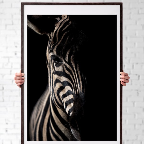 Black and White Zebra Print | Framed Print |Bathroom Print |Wall Art | Home Decor | Zebra | Bathroom Decor | Monochrome