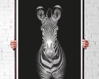 Black and White Zebra Print | Framed Print |Bathroom Print |Wall Art | Home Decor | Zebra | Bathroom Decor | Monochrome