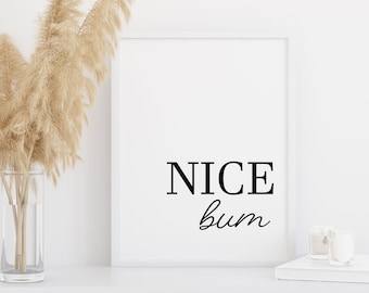 Schöner Bum Print | Gerahmter Druck | Badezimmer Druck | Wandkunst | Wohndekor | Toilettenschild