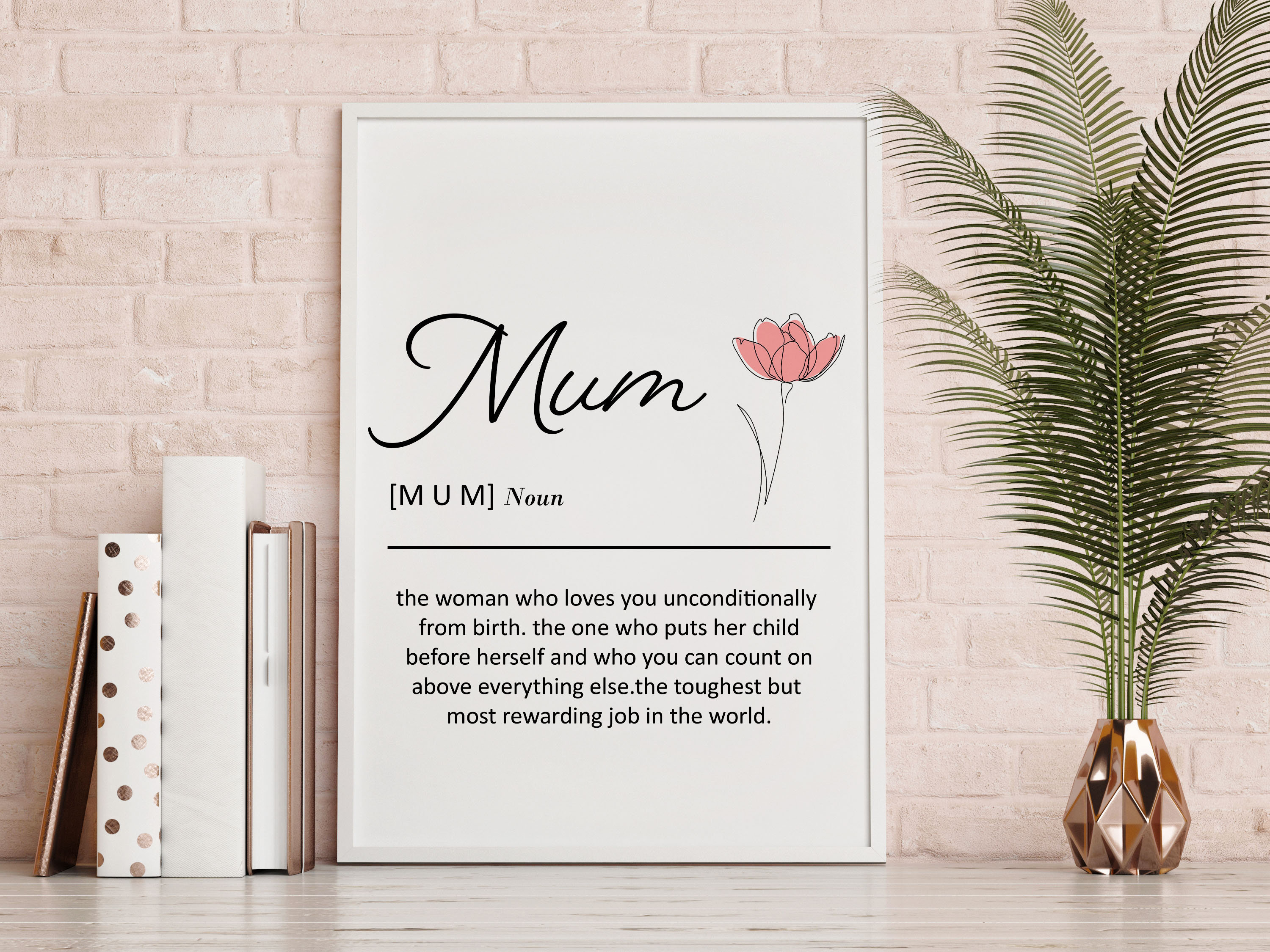 Mum Noun Print Framed Print Mum Print Definition Print | Etsy