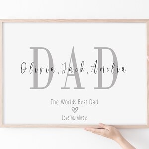 Personalised Fathers Day Print | Framed Print | Daddy | Dad | Grandad | Grandchildren | Personalised | Gift | Fathers Day | Framed Print |