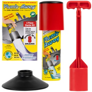 PLUMB-AWAY - Instantly unclog toilet, sinks & shower drains.  The Environmentally friendly home drain cleaner solution! Made in the USA