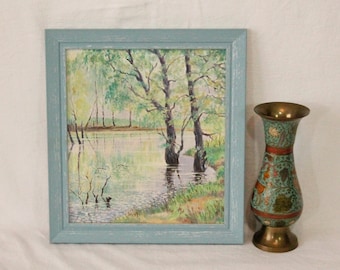 Original oil painting landscape, framed picture, art oil painting