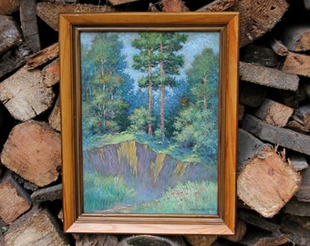 Original oil painting, landscape, modern painting by Ukrainian artists, art oil painting, nature, forest, art for interior.