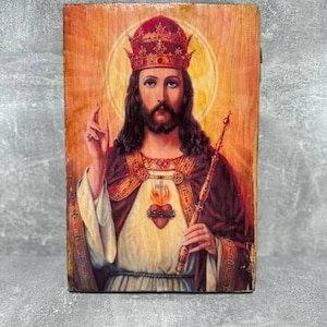 Orthodox icon, print. Jesus Savior, Jesus Christ. Rare wooden print icon.