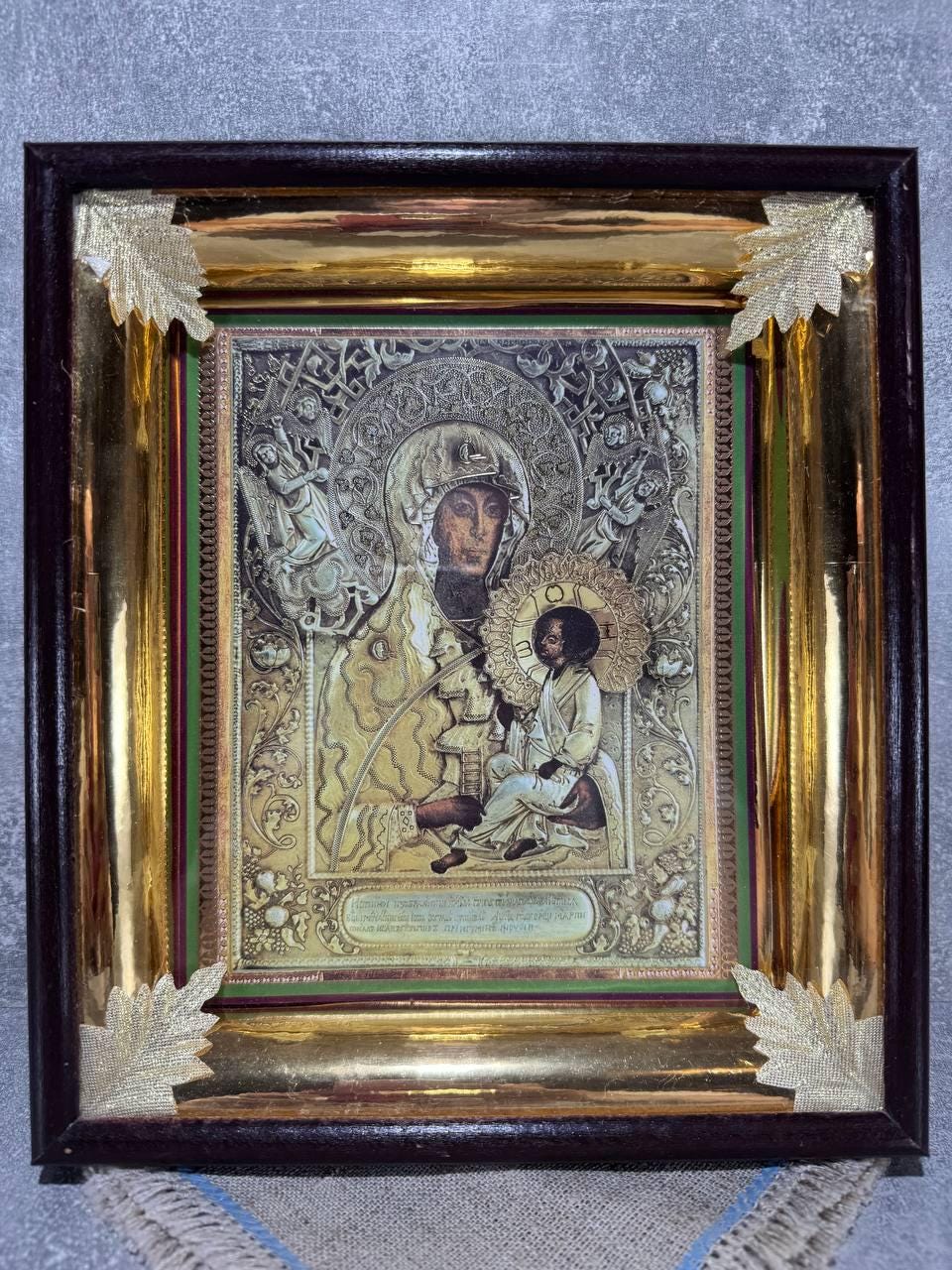 額入り正教会イコン：聖母マリアとイエス・キリスト - Etsy 日本