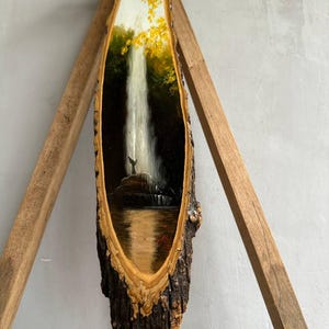 Vintage olieverfschilderij van hout.