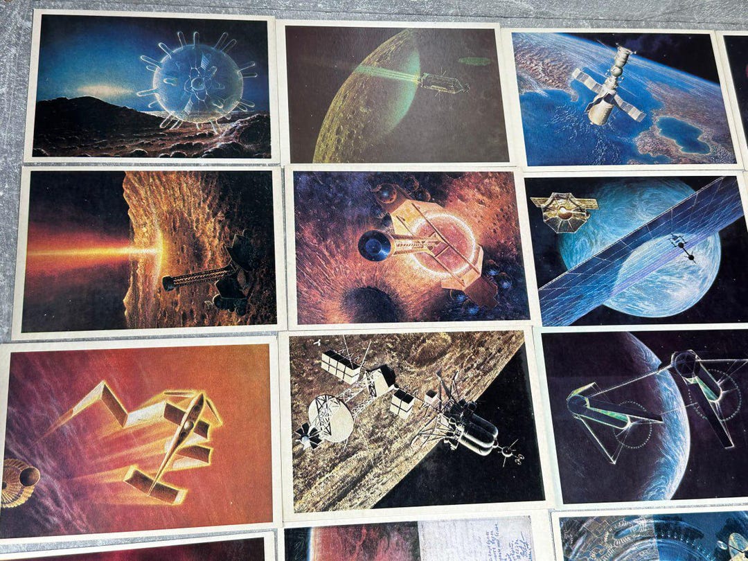 Spaceman Postcards Vintage Postcards Space USSR Сomplete Collection Photoge With ...