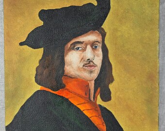 男性肖像画 油彩画 アンティーク風 アンティーク油絵「男性の肖像画