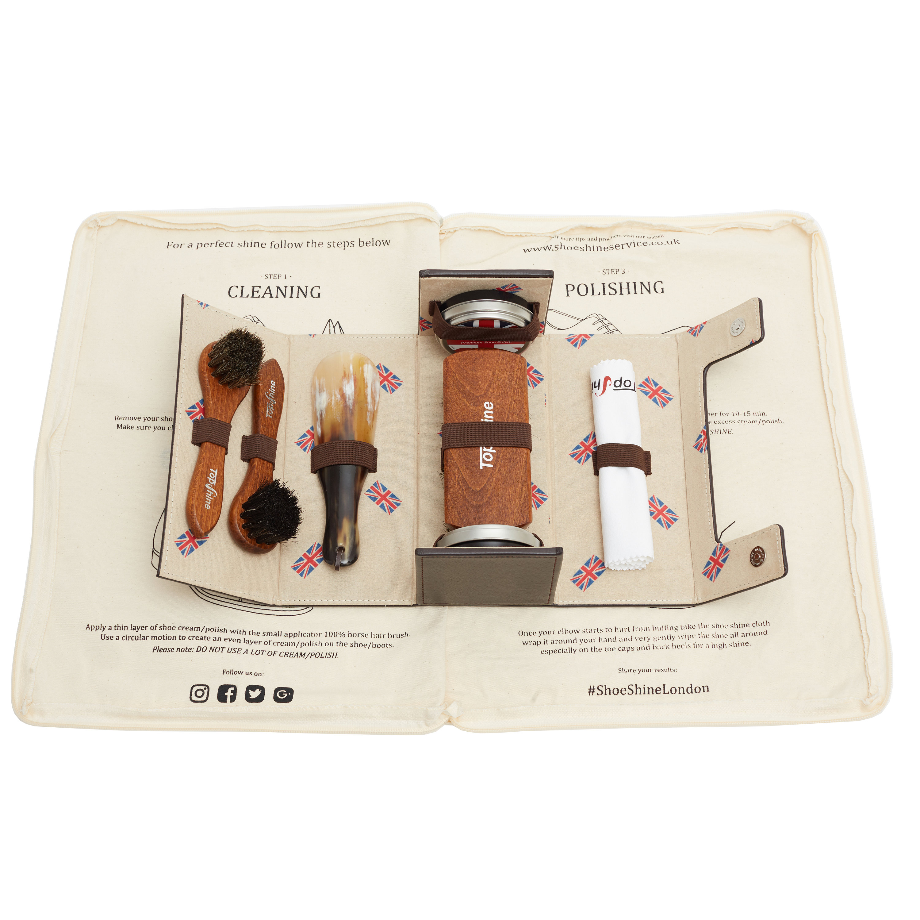 Professional Shoe Shine Kit Shoe Polish Kit Shoe Cleaning Set Contains Shoe Brush Set, Polishing