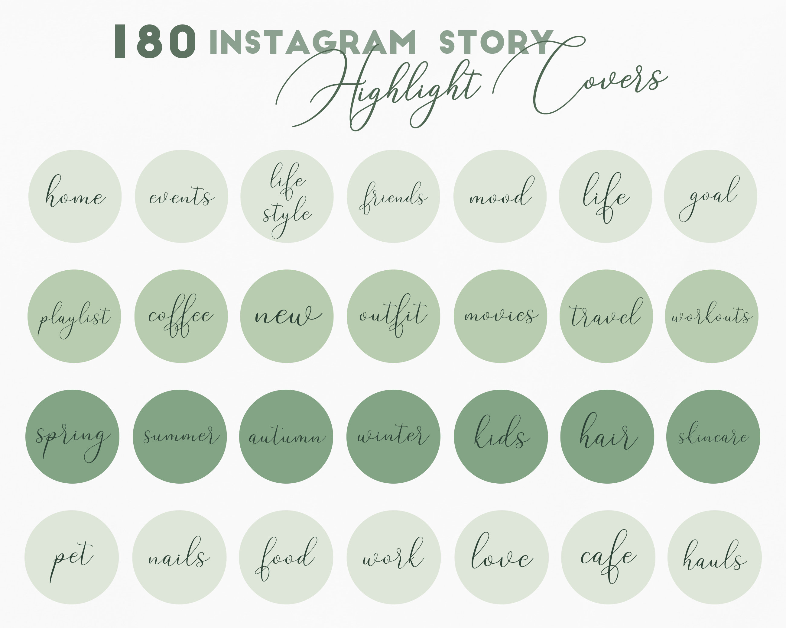 Green Highlight Covers Branding for instagram l insta | Etsy