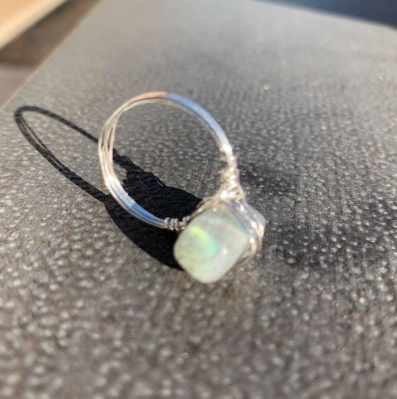 Labradorite wire rings
