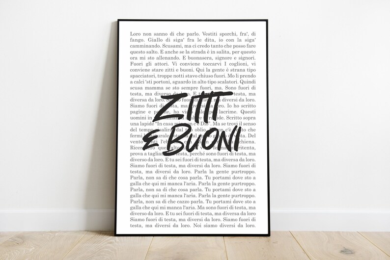 Printable Zitti E Buoni Poster / Zitti E Buoni Print / - Etsy