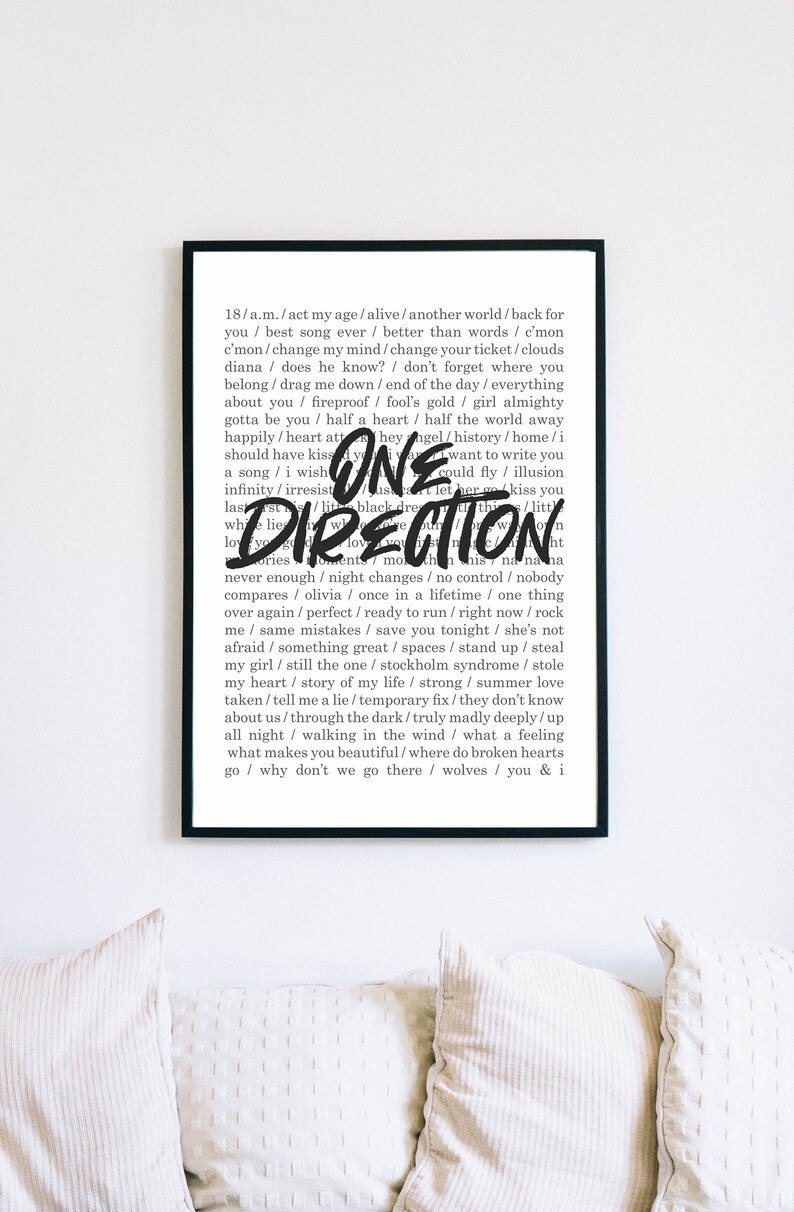 One Direction Printable Poster / One Direction Songs / One - Etsy