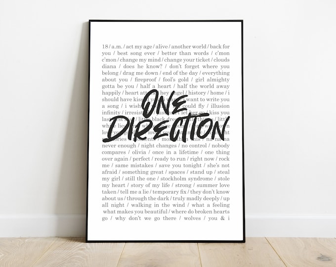 One Direction Printable Poster / One Direction Songs / One - Etsy
